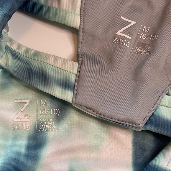 Z by Zella Leggings & Sports Bra Set Green & White Girls Size M (8-10) - Picture 10 of 12